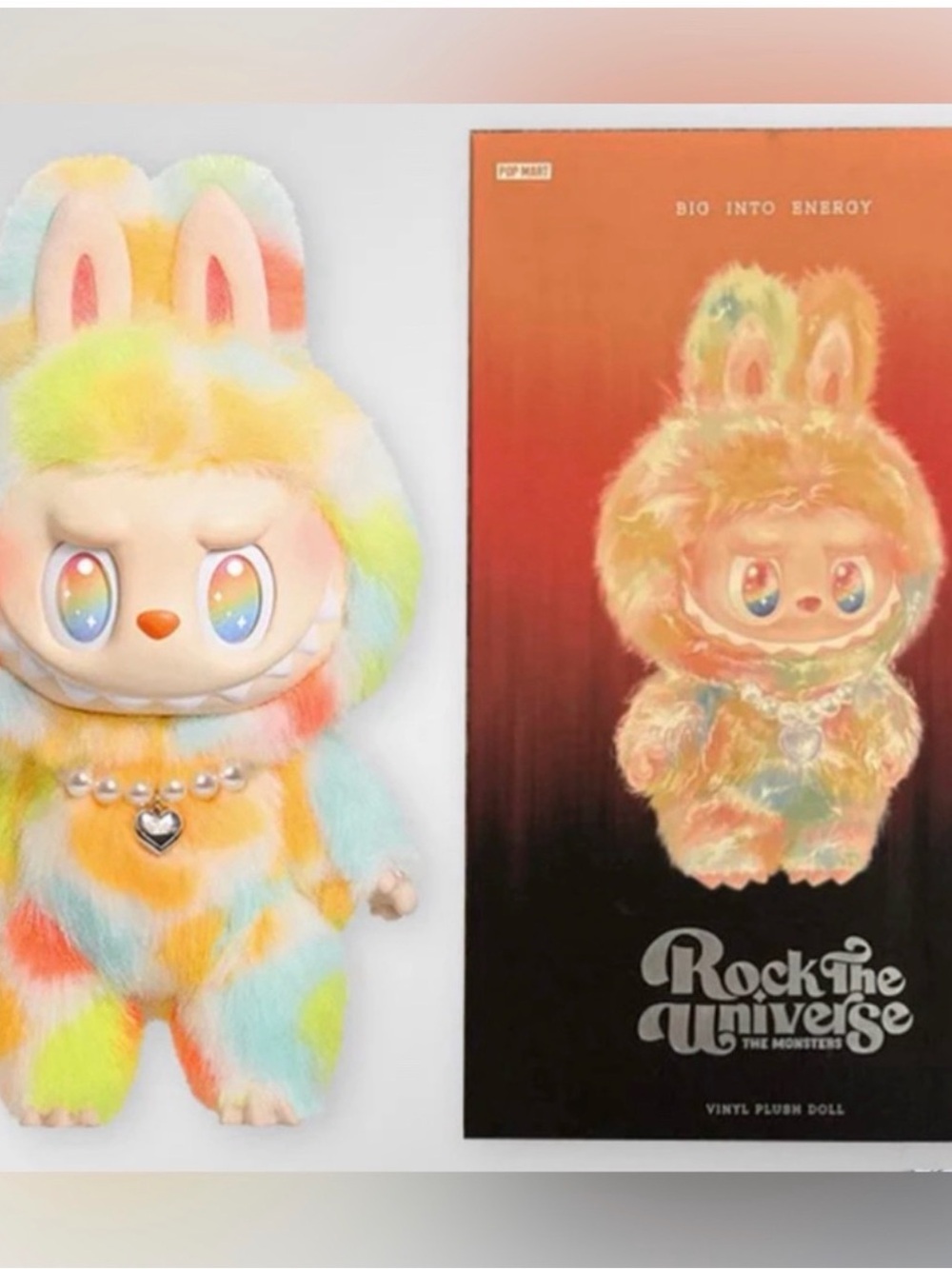 Authentic POP MART Labubu Big Into Energy Rock the Universe Vinyl
Face Doll
